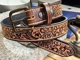 Horse leather belt worn on waist